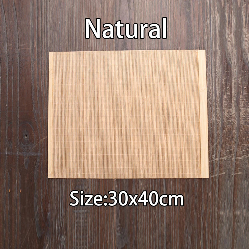 Natural Bamboo Table Runner Placemat Tea Mats Table Placemat Pad Heat Pad Japanese Style Coaster Home Cafe Restaurant Decoration