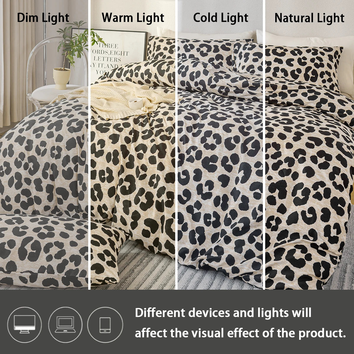 3pcs Leopard Print Duvet Cover Set, Soft Skin-Friendly Bedding Set Includes 1 Duvet Cover And 2 Pillowcases