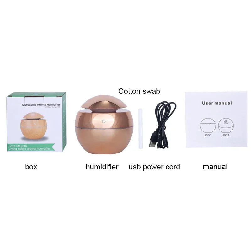 130ML Ultrasonic Air Home Humidifier Mini Mist Maker Aroma Diffuser USB Aroma Essential Oil Diffuser For home office