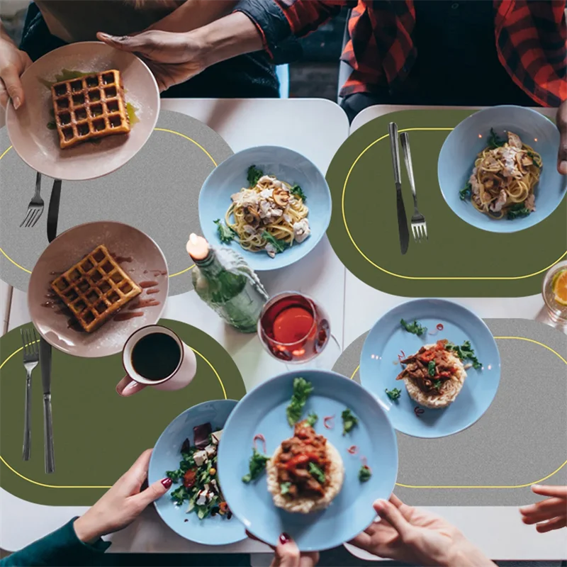 Creative Shapes Placemats,Double-Sided Design Coffee Tea Mat,Nordic Style Kitchen Dining Decor Place Mats,Tableware Pad