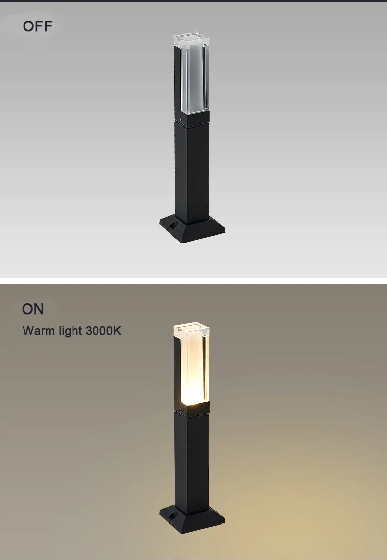 Aluminum Modern minimalist square garden villa park landscape lights, LED lawn lights, outdoor waterproof courtyard lights