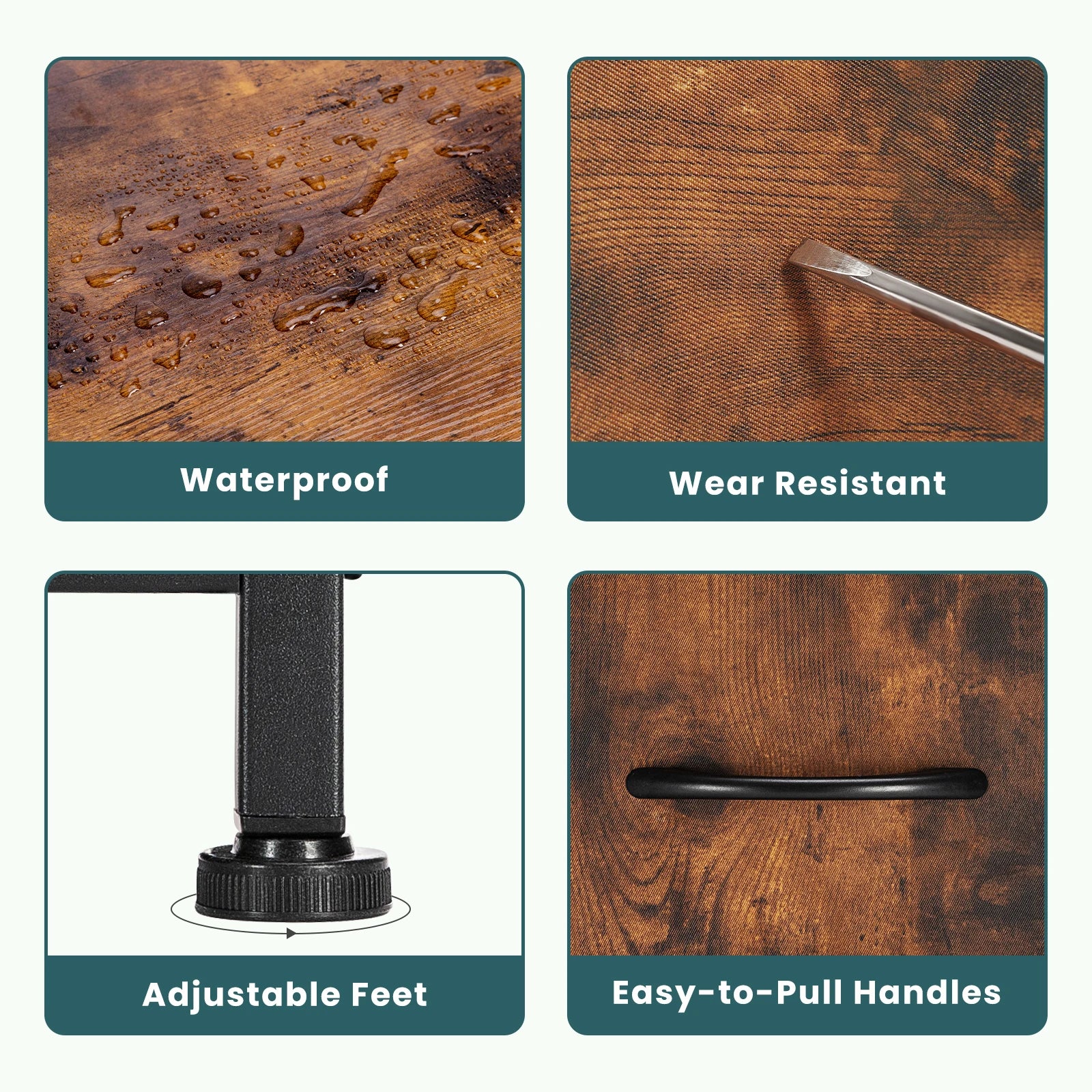 JHK TV Stand Dresser For Bedroom With 5 Fabric Drawers Storage Closet Chest Clothes Storage Display Cabinet Furniture