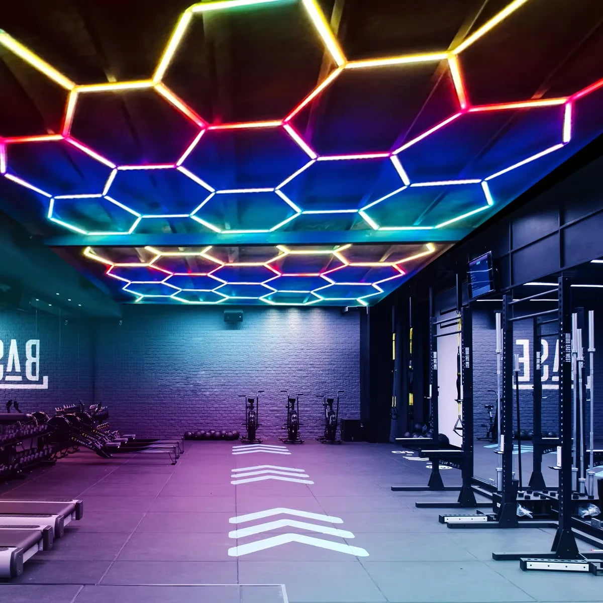 RGB Hexagon LED Garage Light - Hexagon panel light with multi changing music synchronization suitable for gym gaming room party