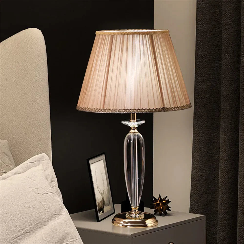 Nordic Modern Crystal Table Lamp LED Luxury Living Room Bedroom Study Villa Hotel Home Decoration Light