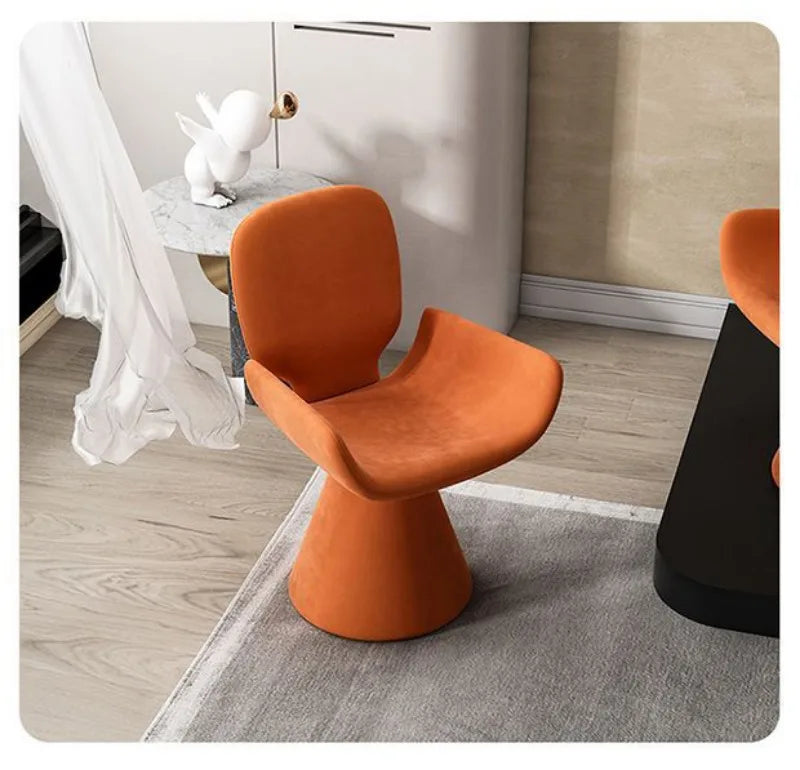 Nordic Solid Wood Swivel Accent Chair – Portable Armchair with Backrest