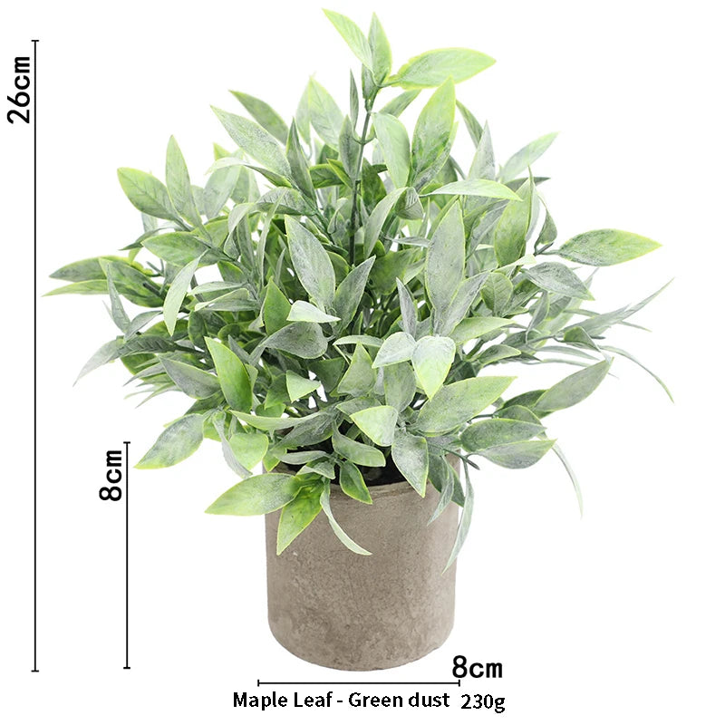 Artificial Plant Potted Eucalyptus Plant Small Fake Flower Bonsai With Pot Mini Plant Desktop Office Home Restaurant Decoration