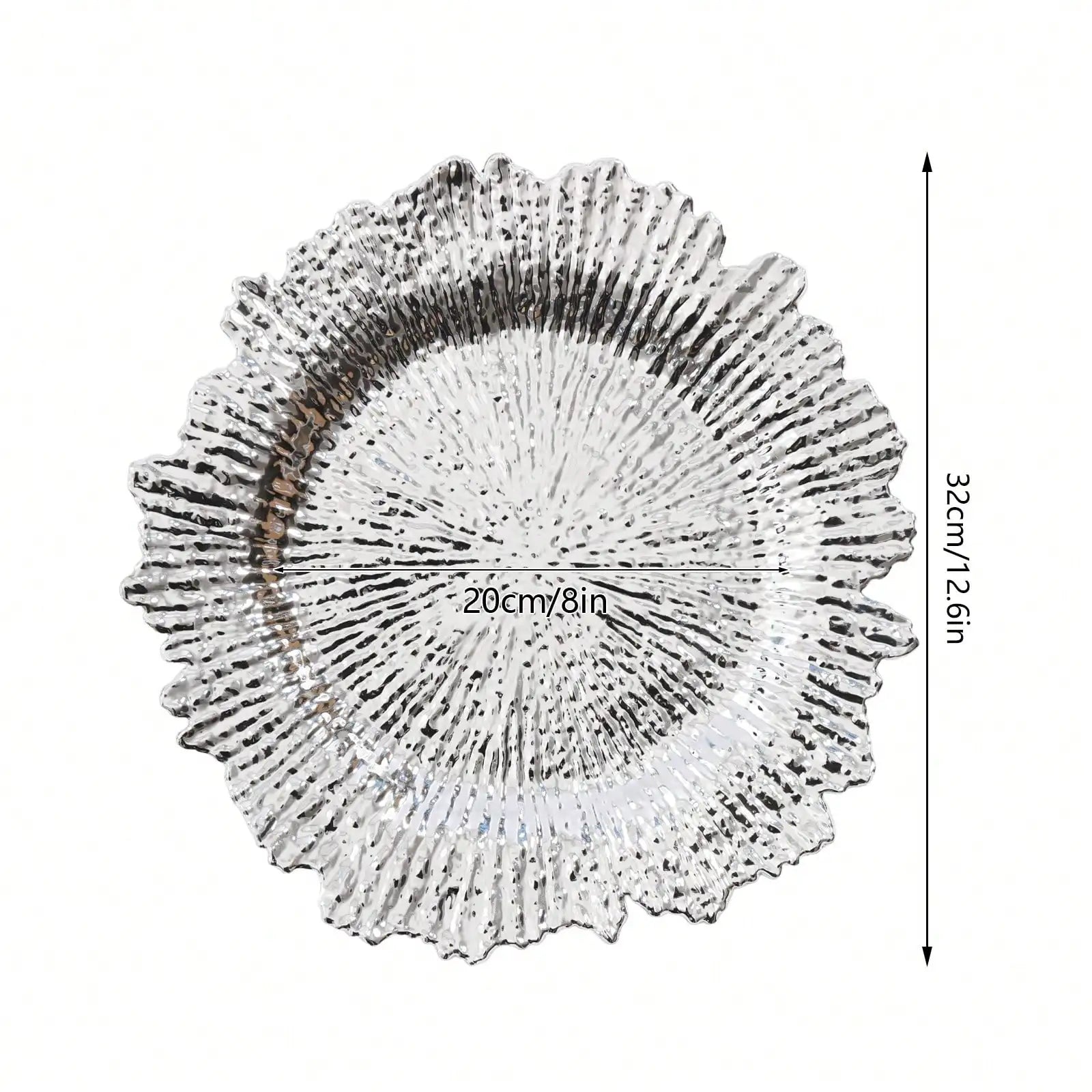 24PCS Floral Reef Charger Plates – 12.6″ Round Decorative Plastic Plate Set