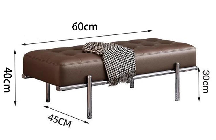 Luxury Leather Ottoman Bench – Hallway Shoe Changing & Lounge Seating