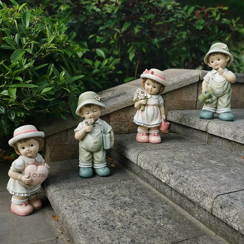 Outdoor Cartoon Garden in the Courtyard, Display Decorations, Landscape Sculpture, Resin Crafts