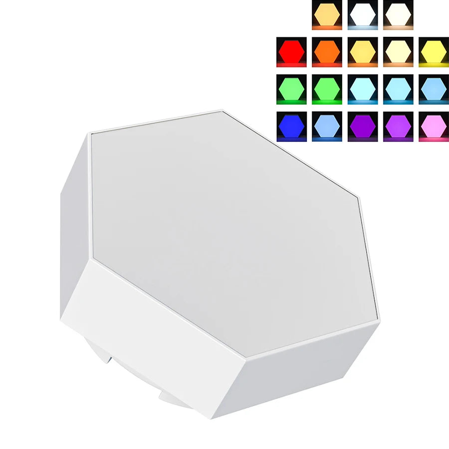 Geometric RGB Smart Lamp DIY Assembly Ambient Night Light Honeycomb Lights Touch Wall Lamp Color Changing Lamp Hexagon LED Light