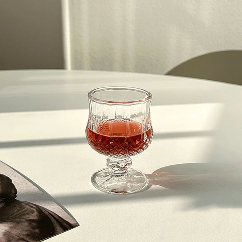 Wine Glasses Set of 6 Diamond Painting Glass Cups European Style Creative Wedding Gifts Home Accessories Transparent Drinkware