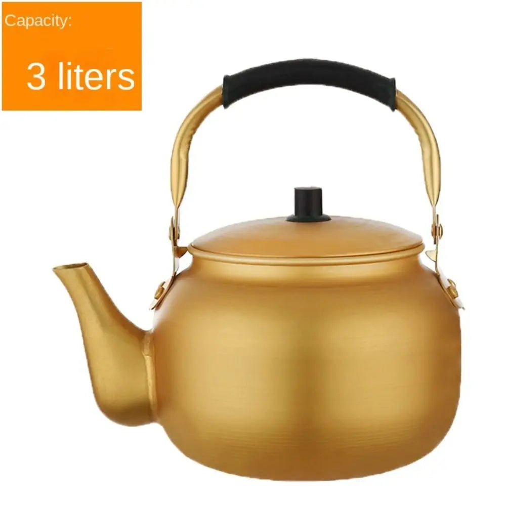 Portable Aluminum Outdoor Kettle – 0.75–4L (Gold Finish)