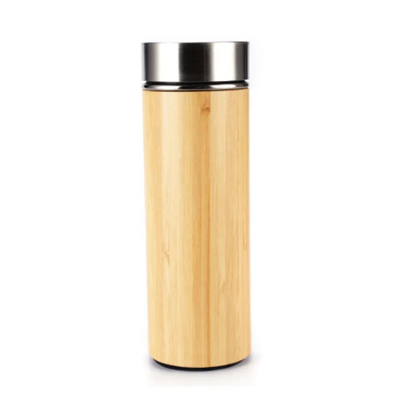 Natural Bamboo Vacuum Flask Coffee Mug – Stainless Steel Insulated Thermos