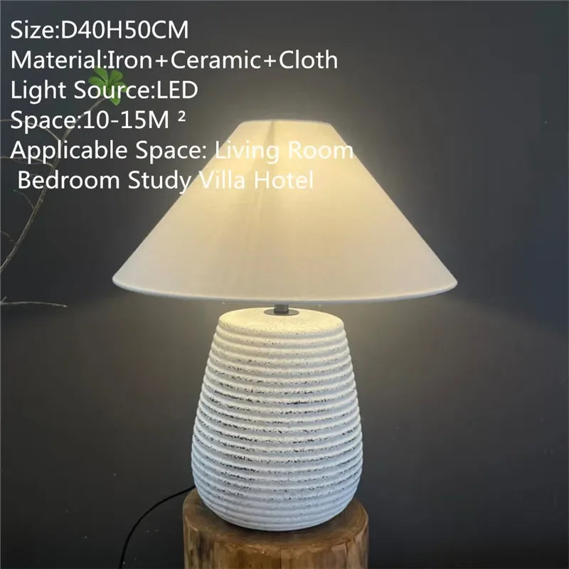 CEDRIC Contemporary Ceramic Table Lamp American Retro Creativity Living Room  Study Villa Hotel Homestay Desk Light
