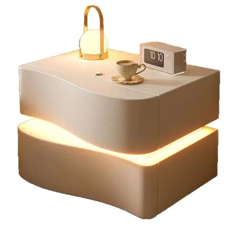 Smart bedside table Creative storage cabinet Bread cabinet Modern simple household bedroom Bedside cabinet Cabinet with lamp