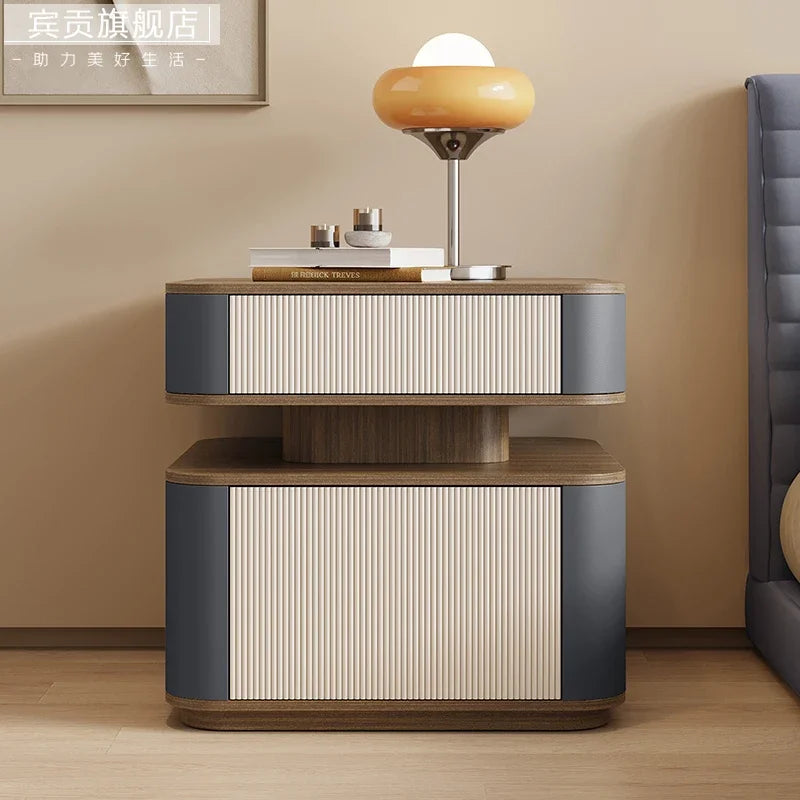Minimalist Simple Aesthetic Bedside Table With Drawers Nordic Storage Nightstand Space Saving Mesa De Noche Bedroom Furniture