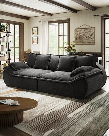 Sofa Couches 2-Seater Modular Sectional Sofa, 89''Comfy Loveseat with Throw, Deep Seat Small Sofa for Small Space