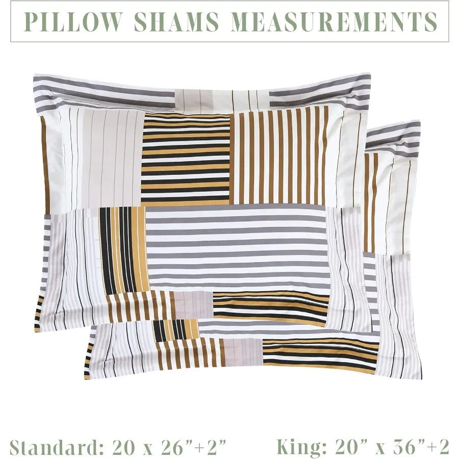 8-Piece Animal Print Patch Reversible Comforter Set - All Season Bed in a Bag with 4-Piece Sheet Set Featuring Smart Pockets Ma