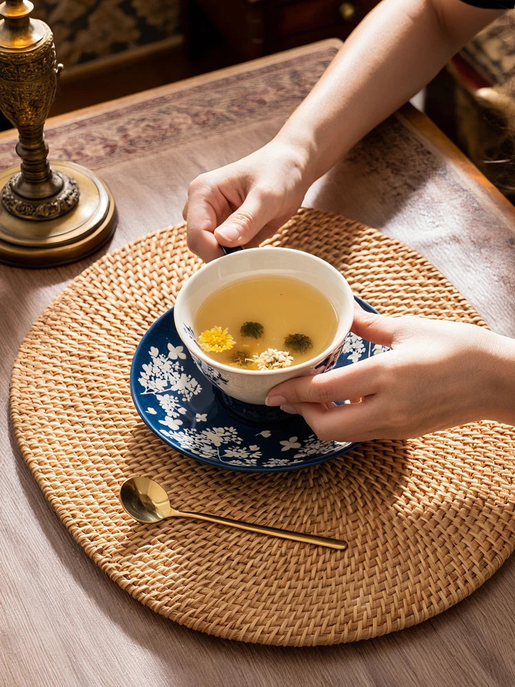 Ceramic Coffee Cup Set with Saucers  Tea  Breakfast Mug Gift Box