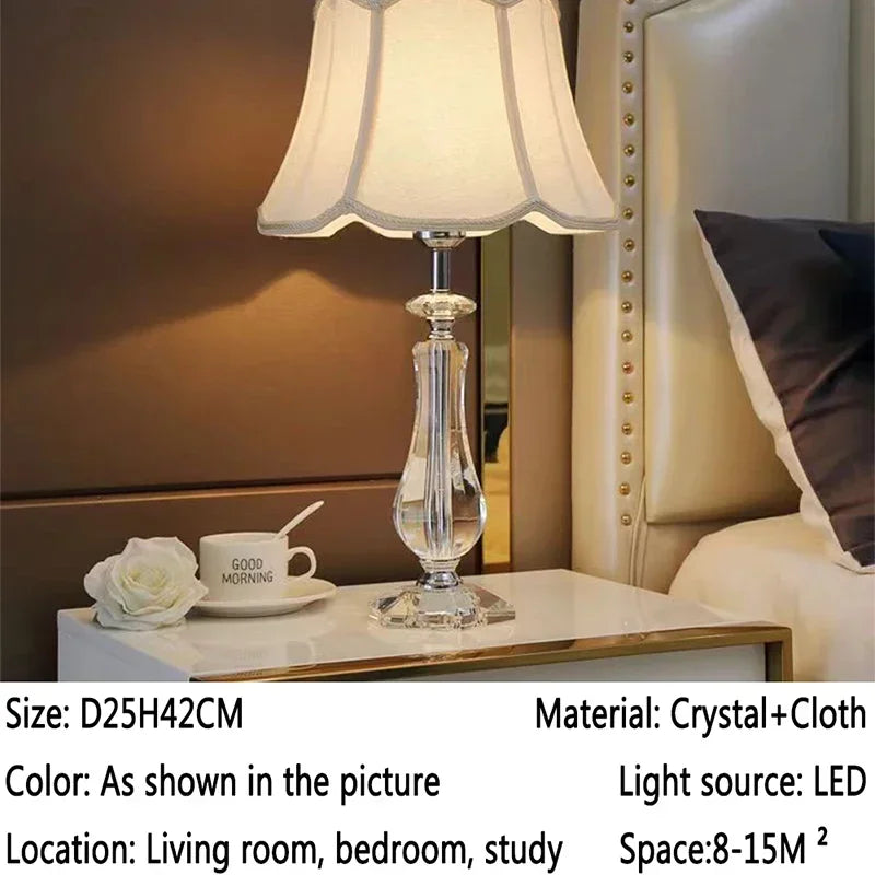 Contemporary Crystal Table Lamp Luxurious Living Room Bedroom Study LED Originality Bedside Desk Light