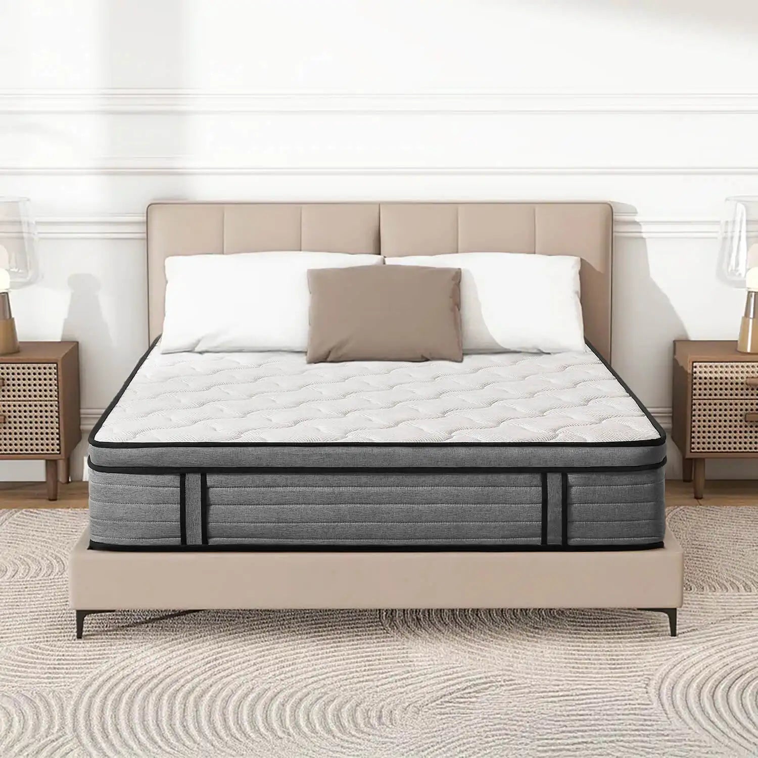 Queen Size Mattress in a Box, Pocket Springs for a Cool Sleep,Pressure Relief, Medium Firm Feel with Motion Isolation