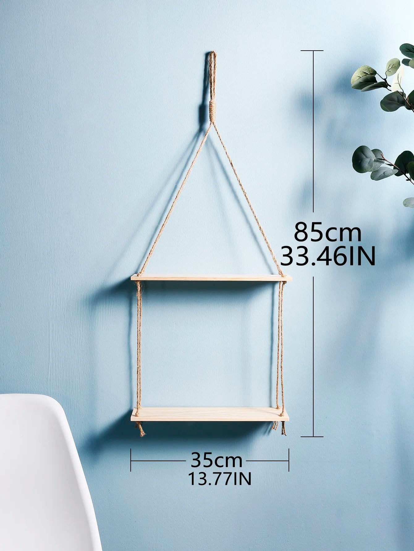 Macrame Hanging Shelf Wall Decor Handmade Rope Rustic Wood Floating Wall Shelf Display Stand Corner Wall Shelf For Photos Plant