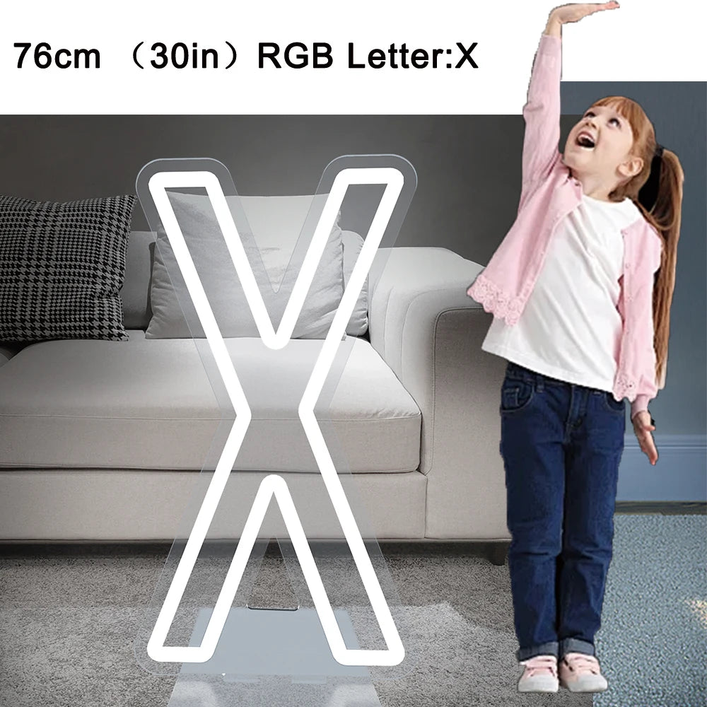 76cm Large Light up Letter Sign 26 Alphabet Stand up Lighting for Wedding Birthday Party Home Bar Decor