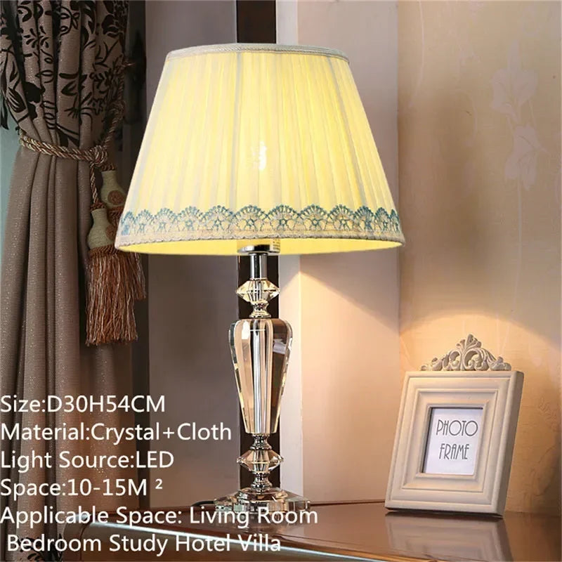 Luxury Crystal Table Lamp  Fashion Modern Living Room Bedroom Study Villa Hotel Home Decoration Lightled lamp led lamp