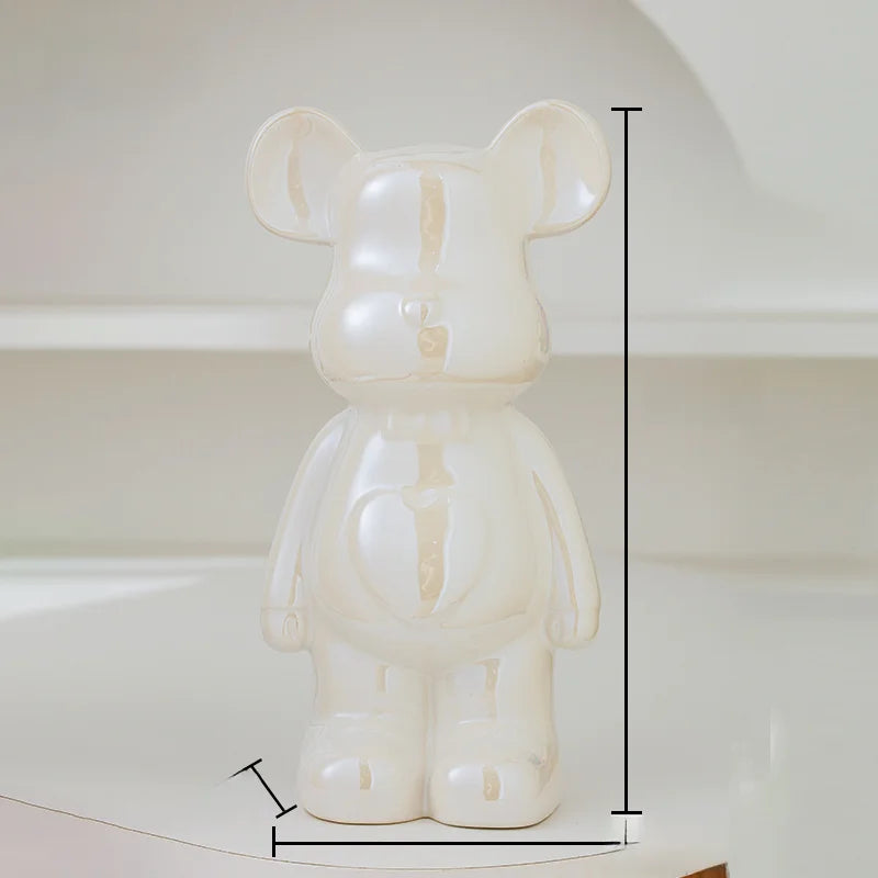 17/27/cm Aesthetic Bear brick Ceramic Staute Teddy Bear decor action figure Sculptures Ornament for room Home Decoration Crafts