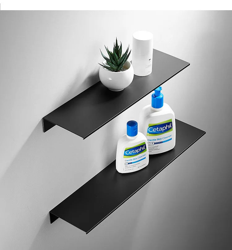 30-50cm Modern Brushed Gold Black White Bathroom Storage Rack Bathroom Shelves Kitchen Wall Shelf Home Accessories