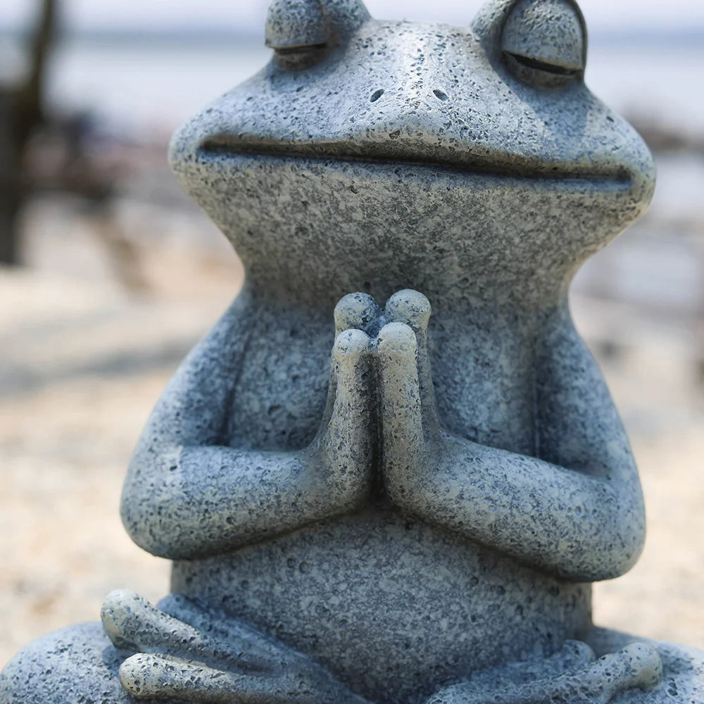 RAKKS Frog Garden Decoration Resin Animal Crafts Meditation Meditation Statues Outdoor Patio Lawn Decoration Pieces