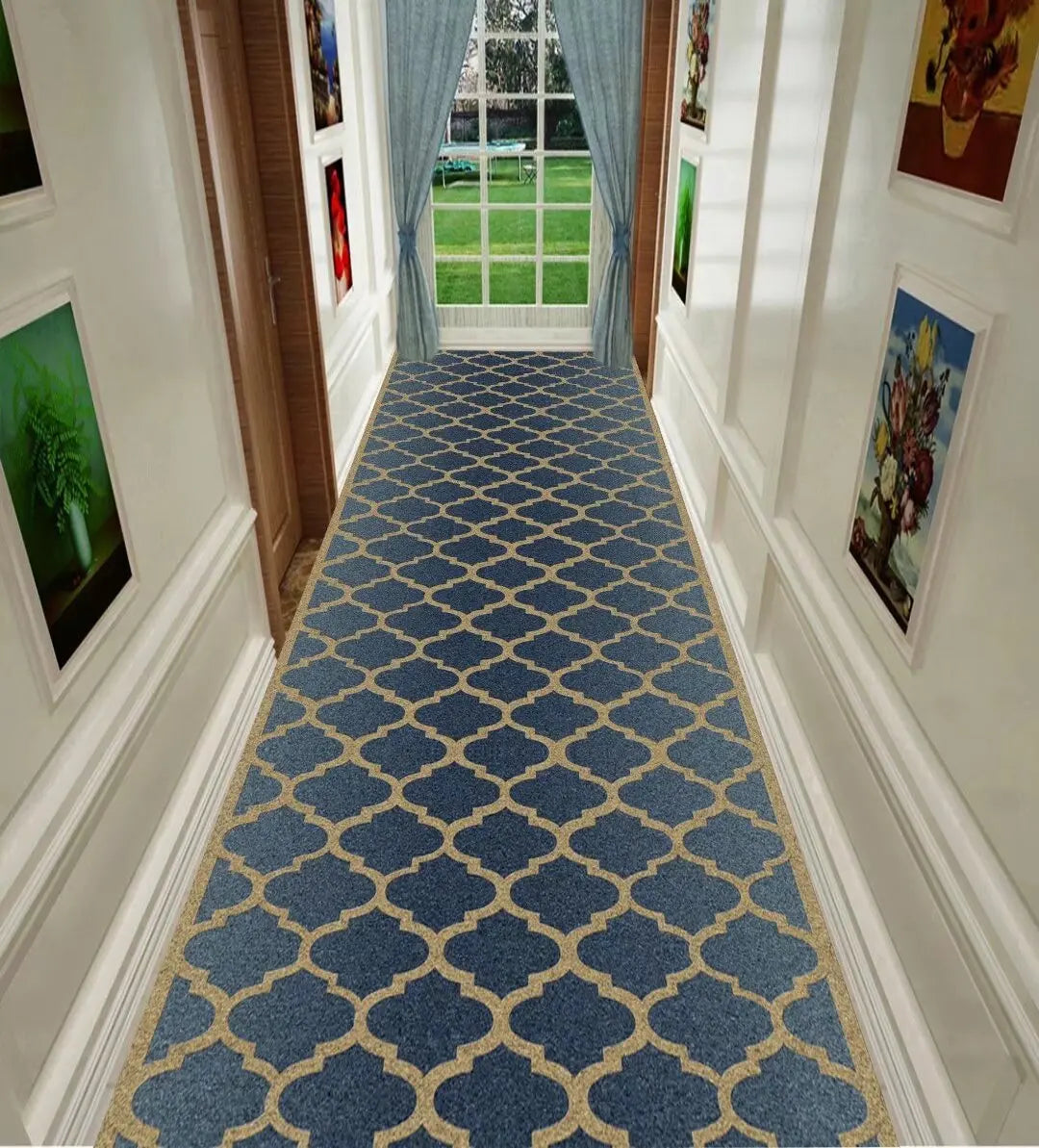 Nordic Modern Villa Long Corridor Carpet Runner Hall Passageway Home Large Rugs Stairway Comfortable Durable Washable Floor Mat
