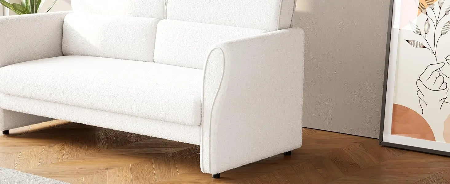 Modern Sherpa Bouclé Accent Chair – Upholstered Reading Lounge Armchair
