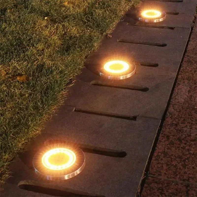 Solar Underground Disk Lights – Outdoor LED Ground Lights (1 / 4 / 8 Pack)