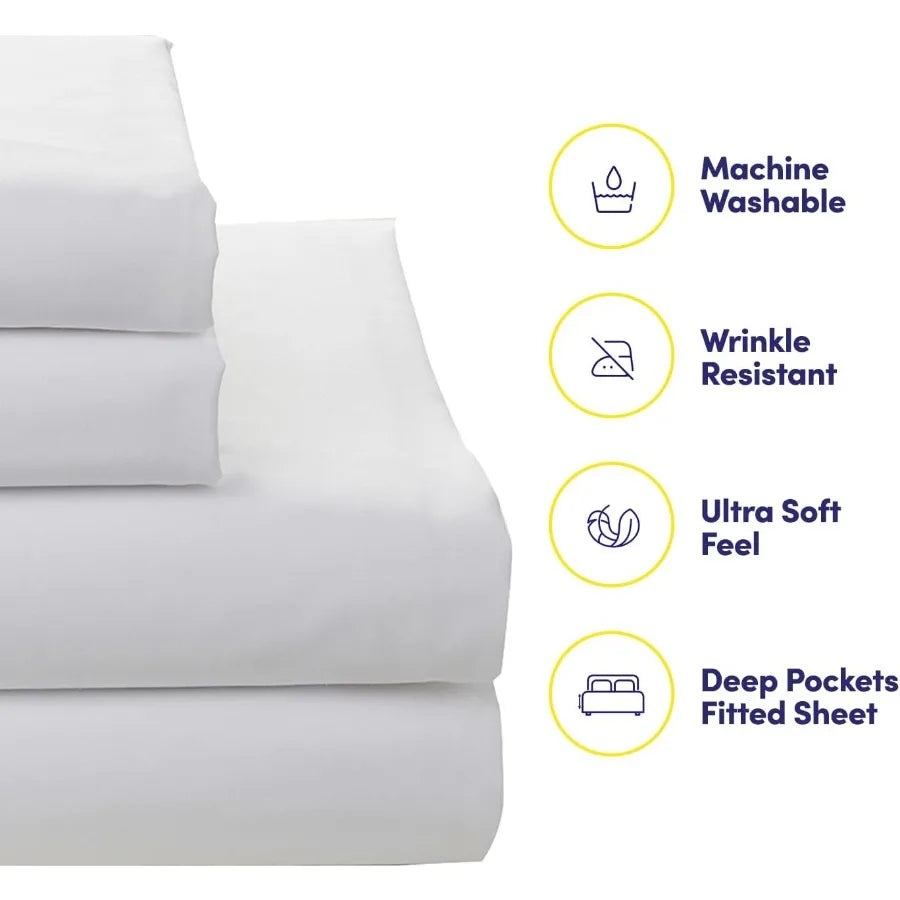 5 Piece Comforter Set Bag Solid Color All Season Soft Down Alternative Blanket Luxurious Microfiber Bed Sheets Genova Twin