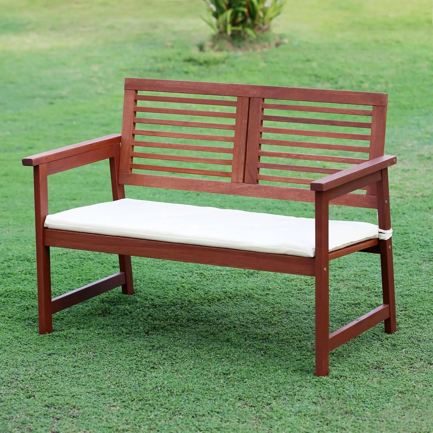 Tioman Hardwood Outdoor Bench in Teak Oil, Natural
