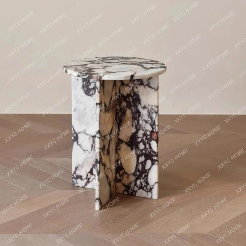 Italian marble side table light luxury Nordic minimalist designer sofa bedroom