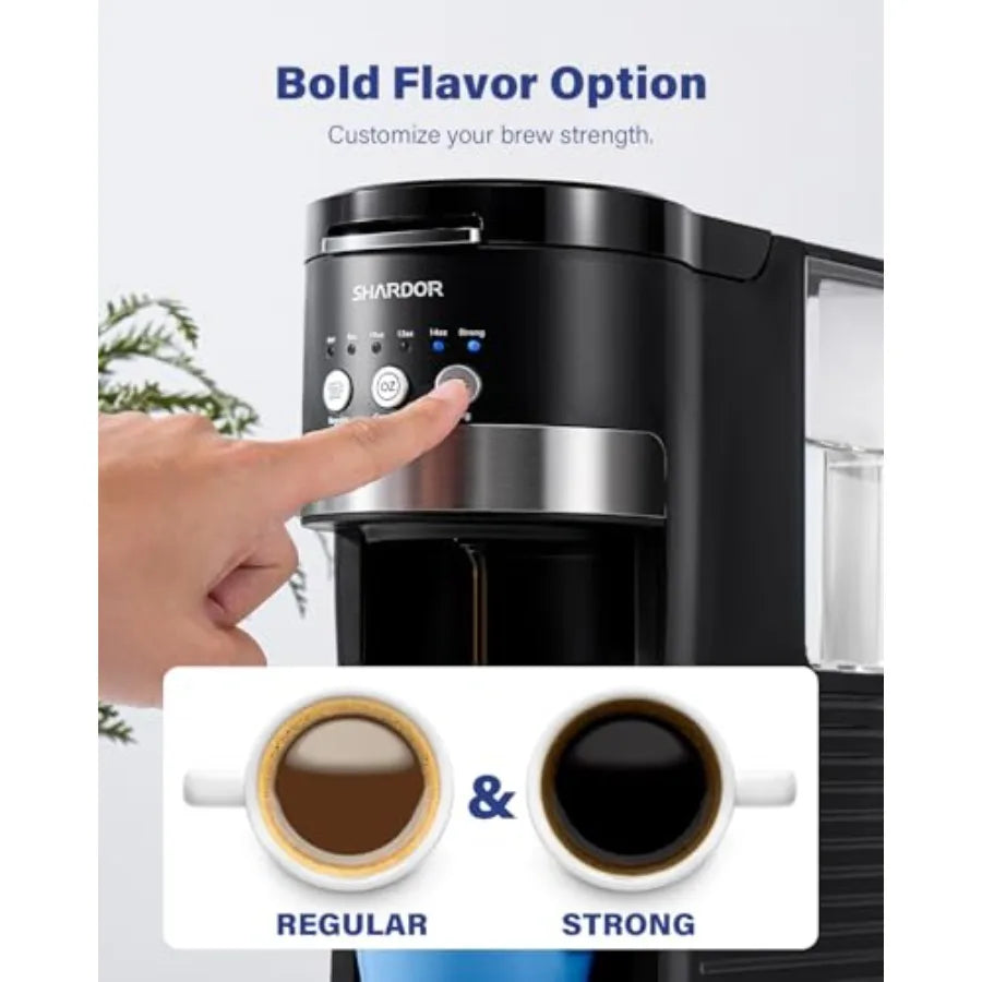 3-in-1 Single Serve Coffee Maker – K-Cup Pod, Ground Coffee & Tea Brewer (6–14 oz)