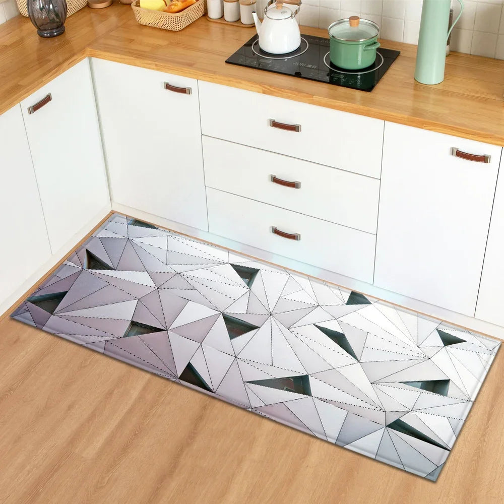 Modern Geometric Kitchen Mat Home Entrance Door Mat Anti-slip Carpets Living Room Decor Rug Nordic Balcony Floor Mats Carpets