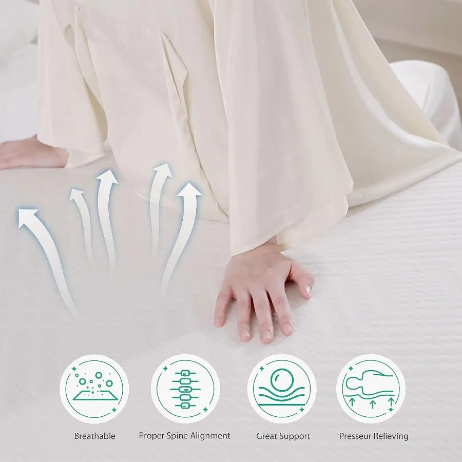 Twin Mattress in a Box with 6 Inch Green Tea Memory Foam Gel Layer for Temperature Regulation Medium Firm Support CertiPURUS Ce