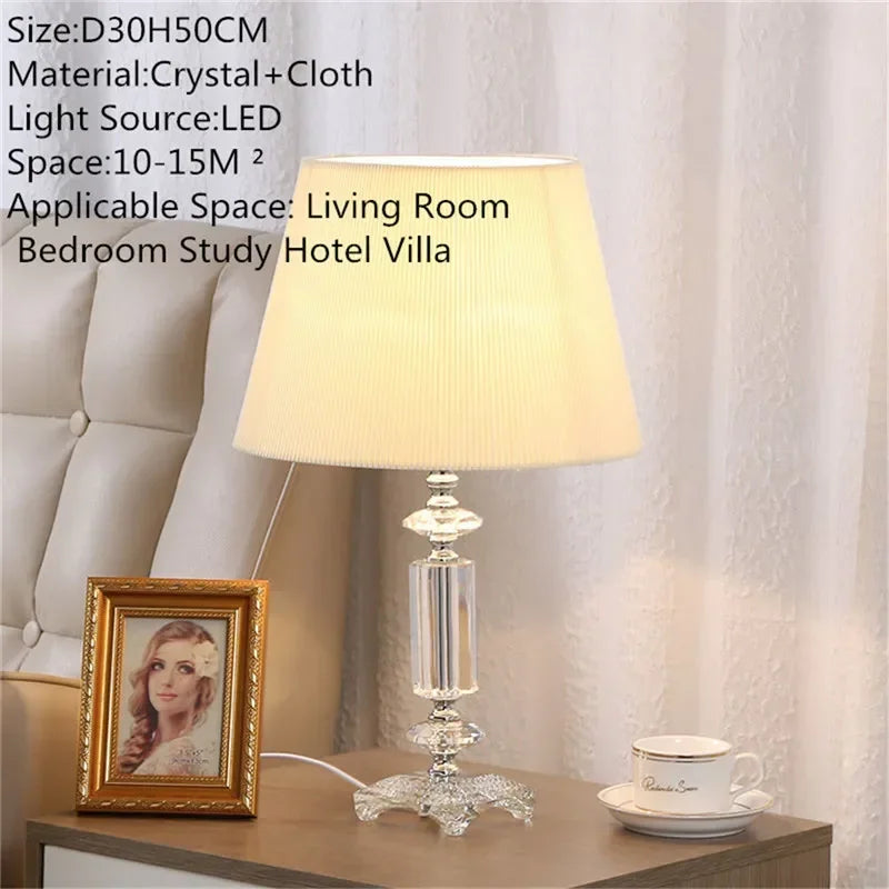 Luxury Crystal Table Lamp  Fashion Modern Living Room Bedroom Study Villa Hotel Home Decoration Lightled lamp led lamp