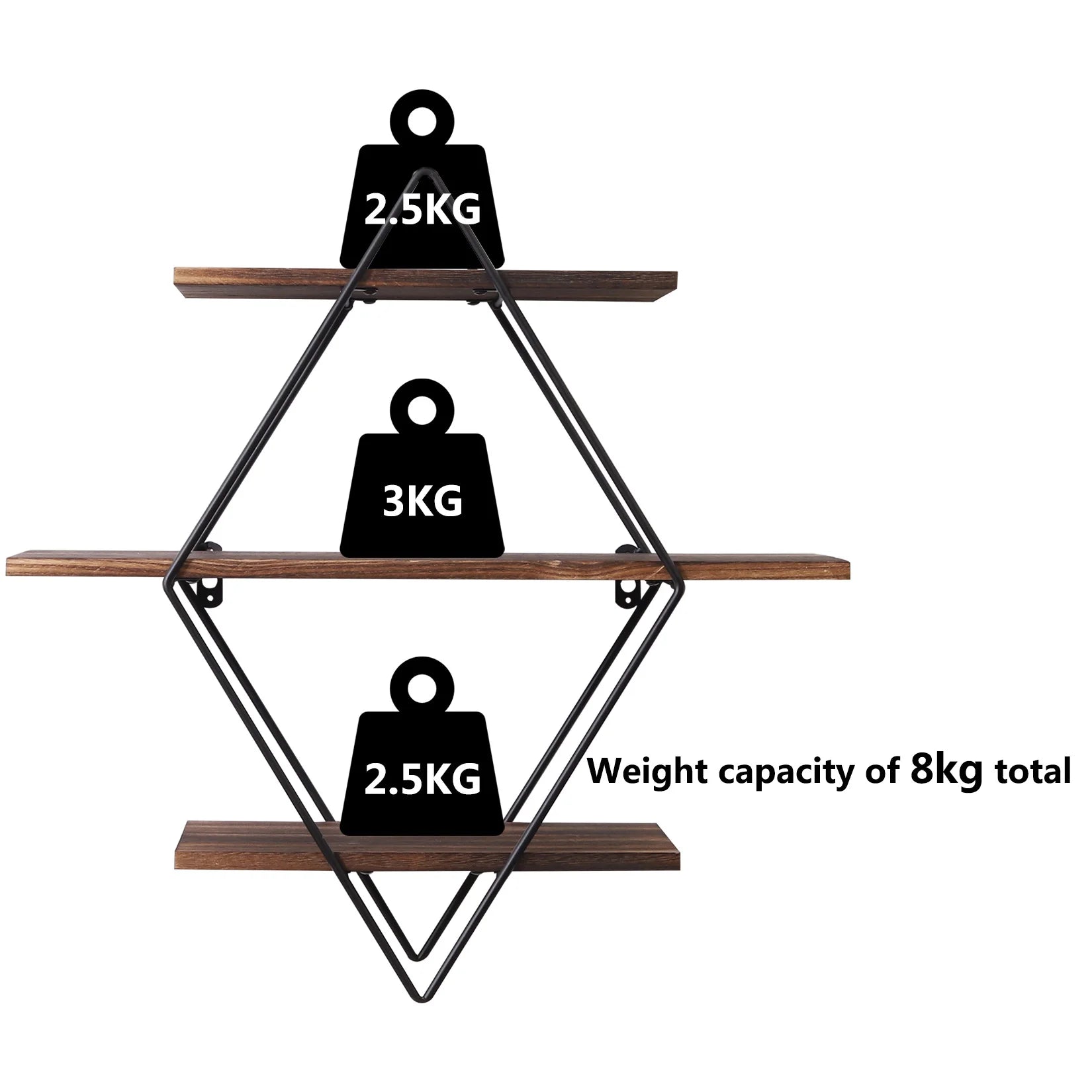 Wall Mounted Rustic Floating Shelves Decorative Wooden Kitchen Wall Display Shelf