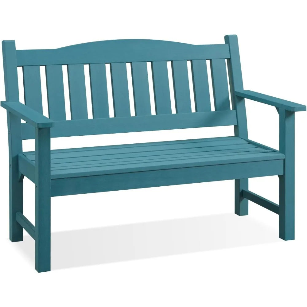 2-Person Outdoor Memorial Bench, All-Weather Poly Lumber Garden Bench, Rot-Resistant Outdoor Patio Bench for Park,Porch,and Chu