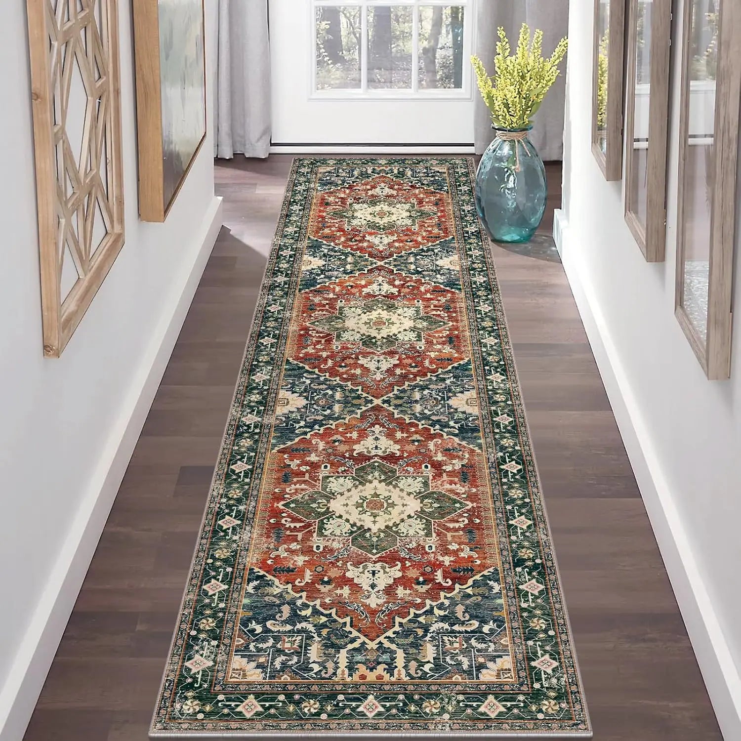 VIKAMA Hallway Runner Rugs Non Slip Machine Washable Carpet for Kitchen Entryway Living Bedroom Laundry Room Home Decoration
