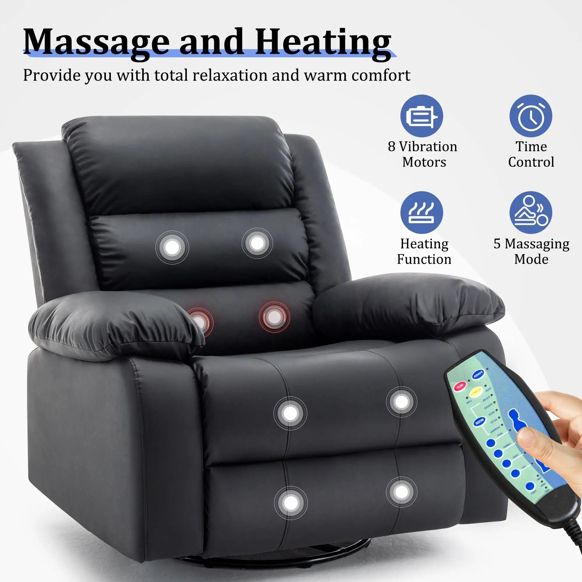 Modern Single Recliner Sofa Salon Furniture Lounge Massager Adults Rocking Chair for Bedroom Living Room Furniture