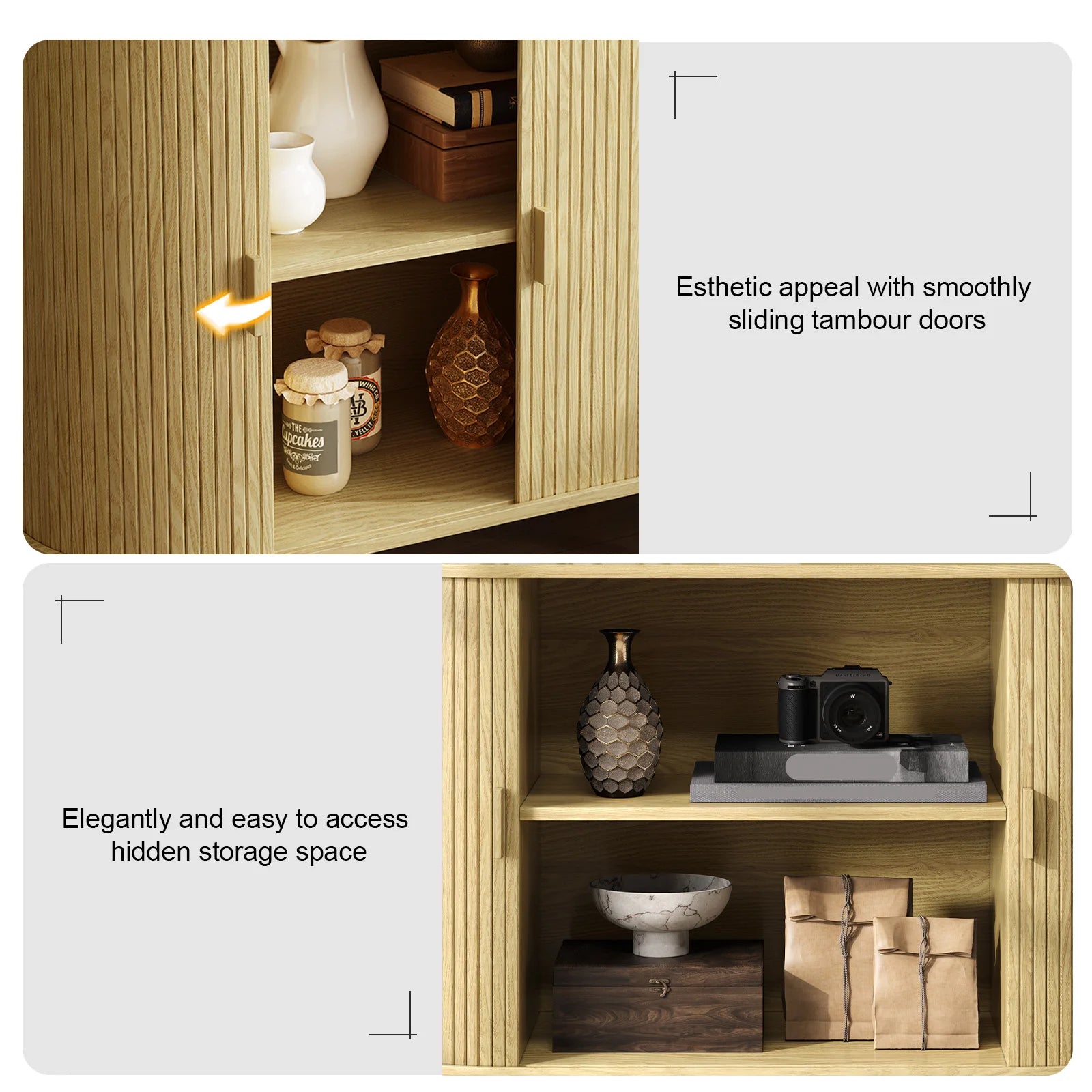 Sideboard Buffet Cabinet with Storage,40" Storage Cabinet with Sliding Door & Adjustable Shelf,Coffee Bar Cabinet Console Table