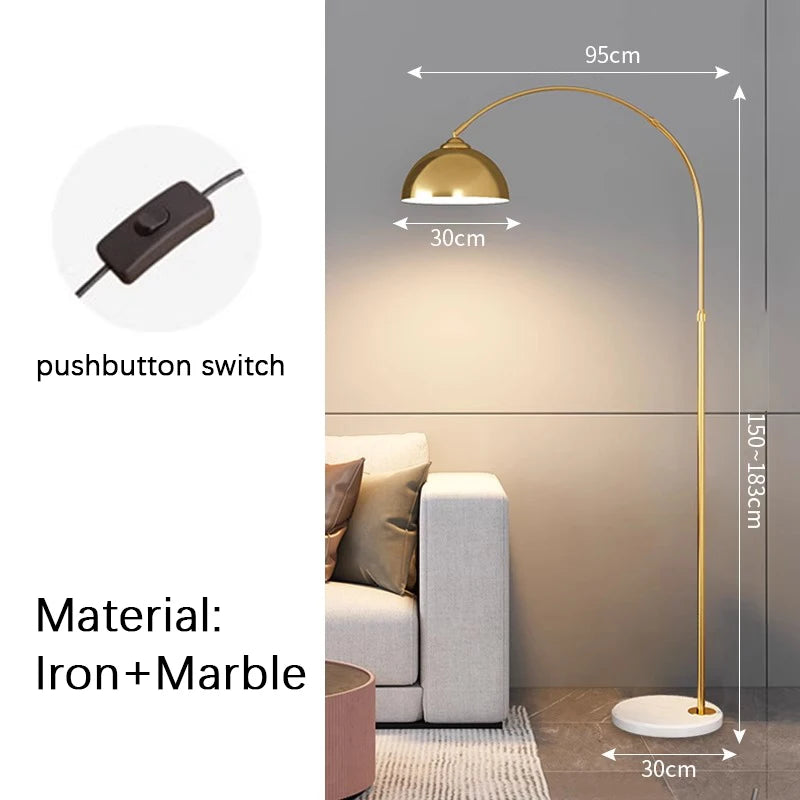 Led Gold/Black Italian Marble Floor Lamp Stand light,Bedside Reading room desk,Living Room Mood light Lighting room decoration