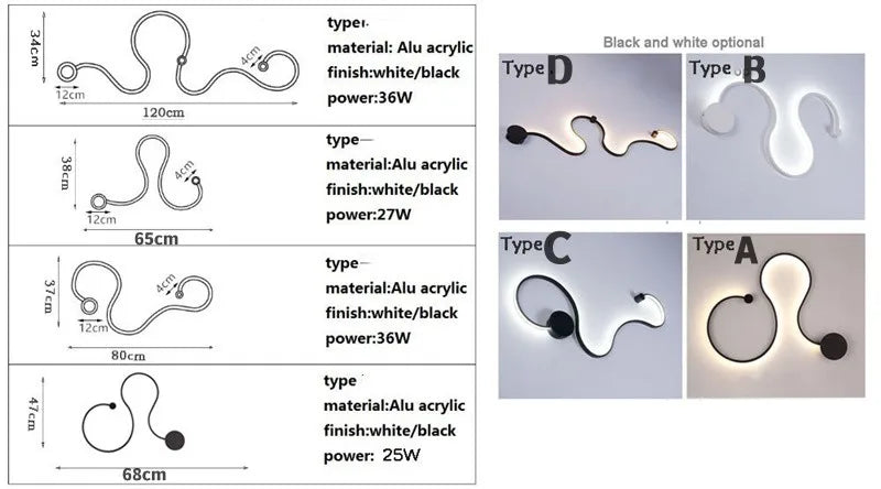 Black Modern Led Wall Sconce Lamp For Bedroom Living Room Hallway Stairs Home Minimalist Long Led Wall Light With Remote Control