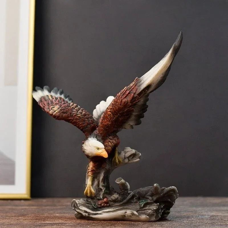 1pc Modern Abstract Resin Eagle Statue Majestic Winged Creature Intricate Detailing Living Room Office Decor Gift 18.5cm