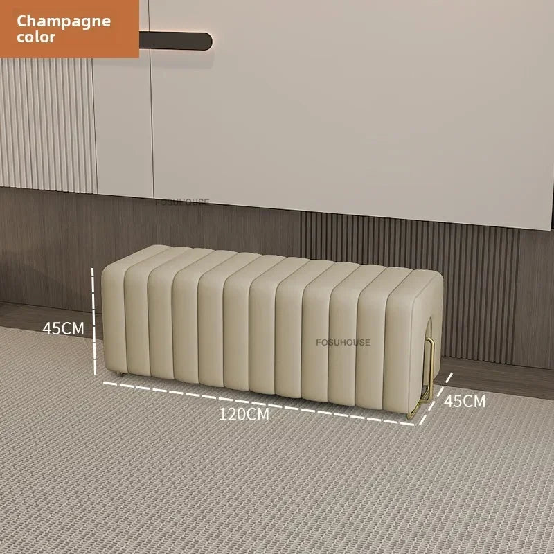 Nordic Luxury Hallway Ottoman Bench – Bedroom End & Shoe Cabinet Bench